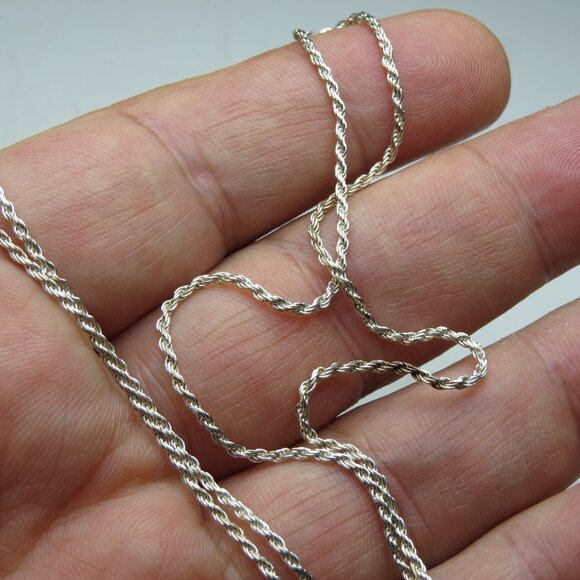 *925 Sterling Silver Rope Chain Necklace - Picture 2 of 3
